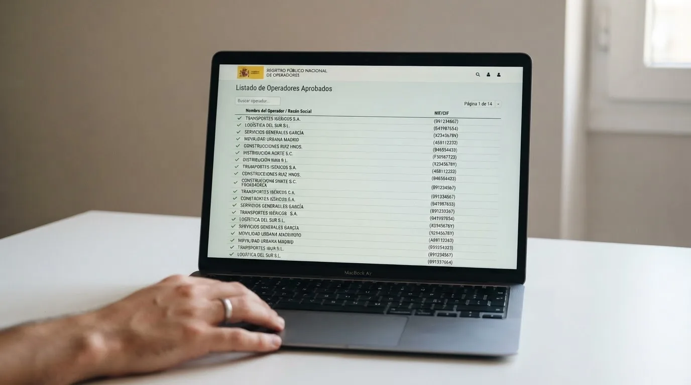 Captura del registro público de operadores con licencia de la DGOJ mostrando el listado de casinos autorizados en España