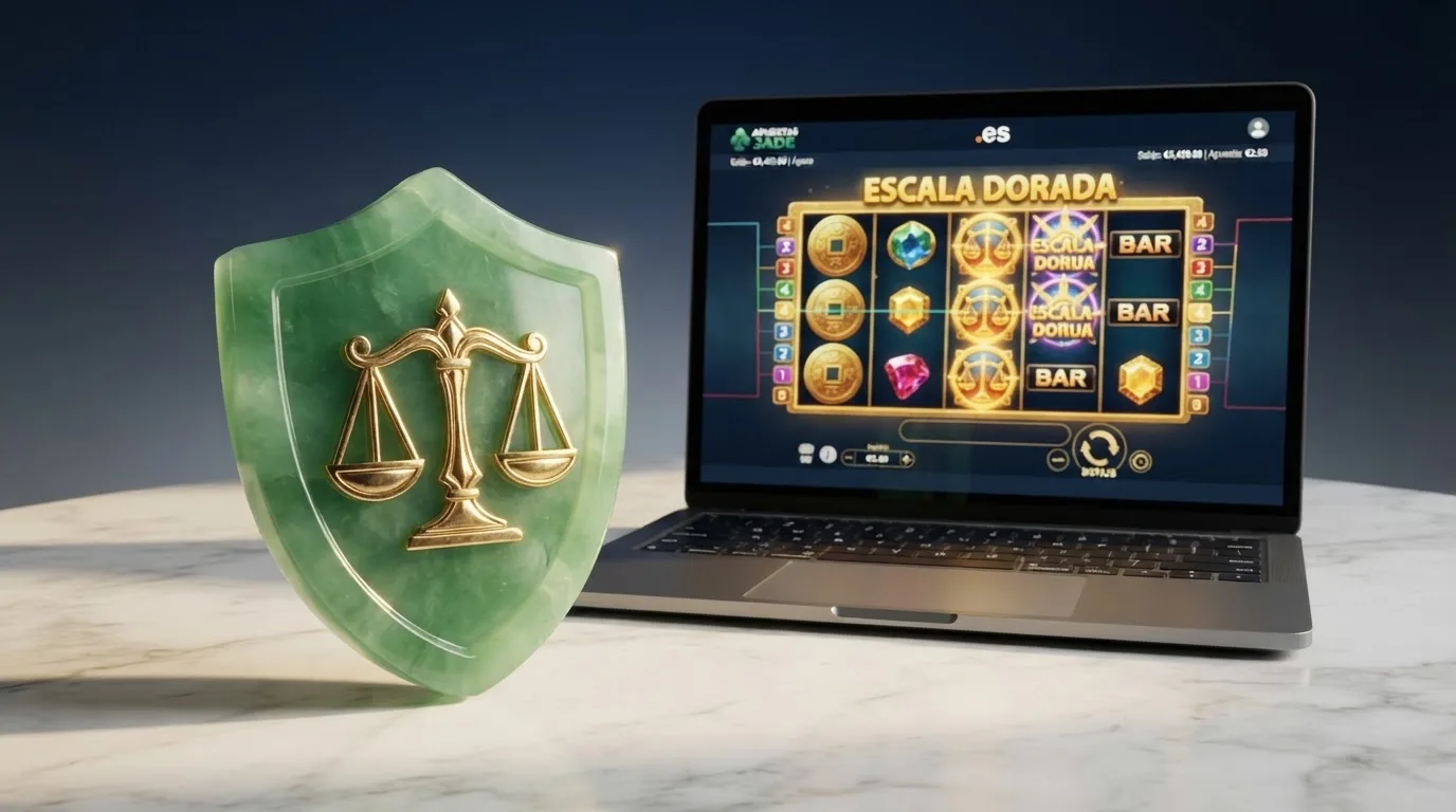 Sello de la Dirección General de Ordenación del Juego junto al dominio .es de un casino con licencia española